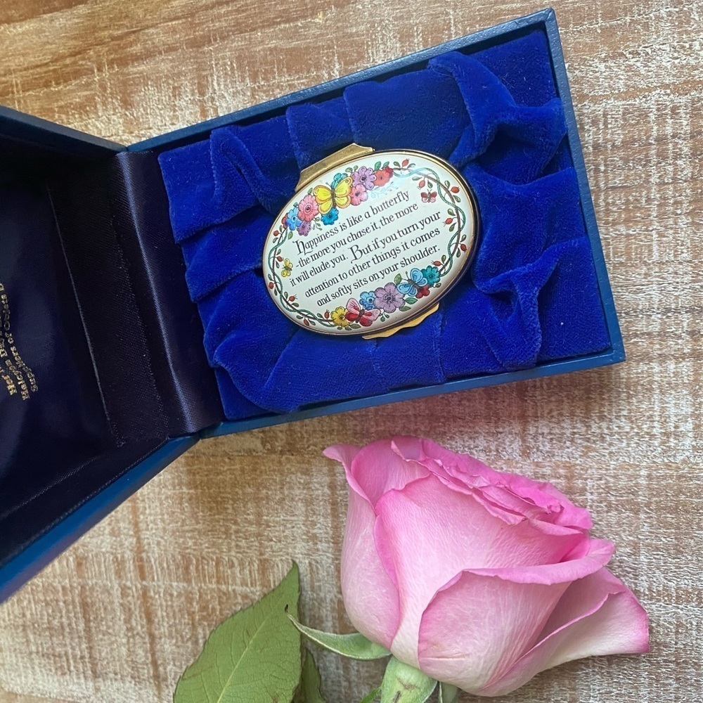 Halcyon Happiness Quote Enamel Box